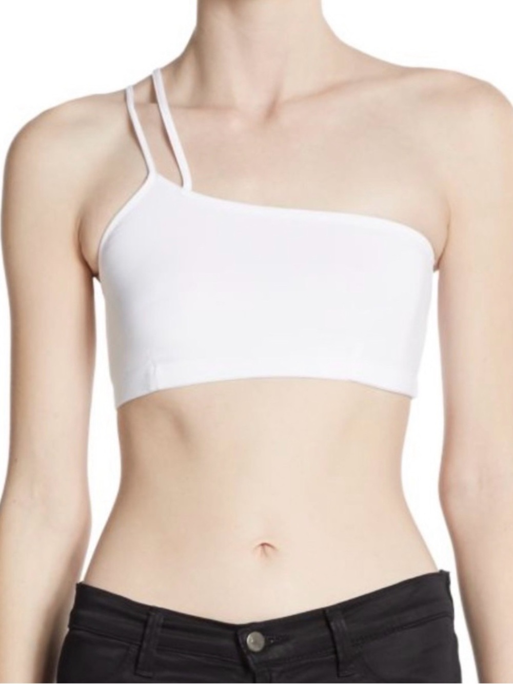 Helmut Lang Black Asymmetric Bralette Top - Picture 2 of 8